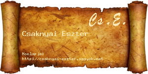 Csaknyai Eszter névjegykártya